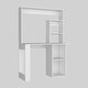 preview thumbnail 1 of 11, Small Space Desk with Hutch and Ample Storage Shelves, 38.8" Wide White