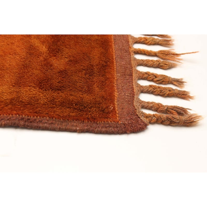 ECARPETGALLERY Hand-knotted Color Transition Burnt Orange Wool Rug - 2'7 x 9'5