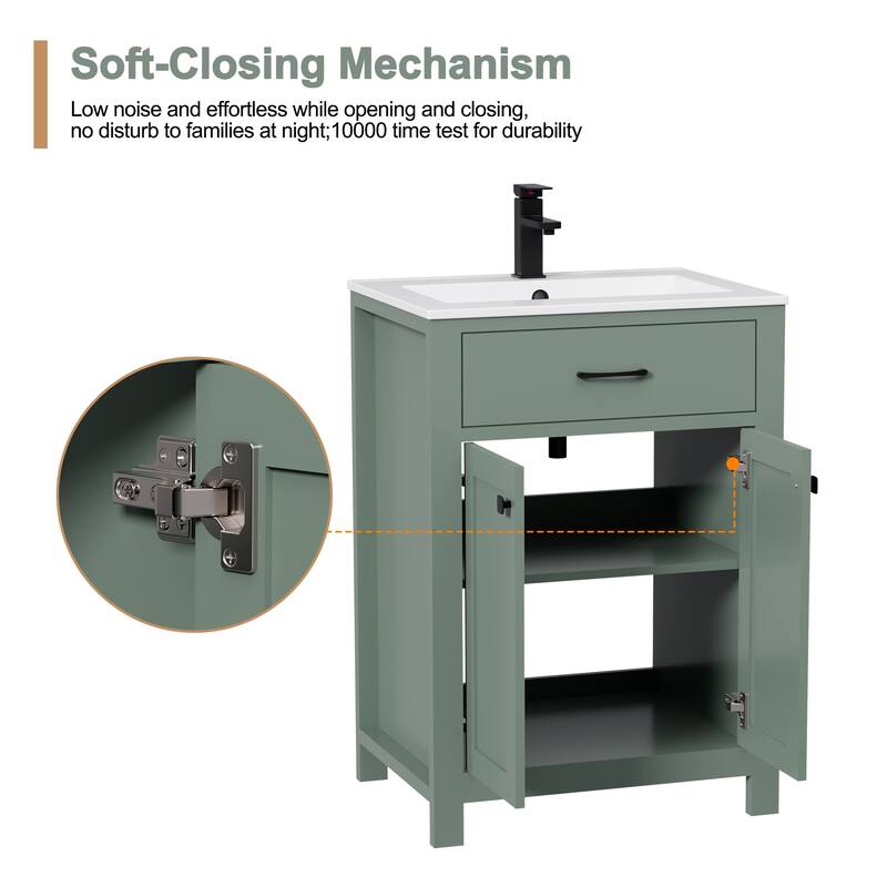 Modern Bathroom Vanity with Sink & Faucet Storage Cabinet Set