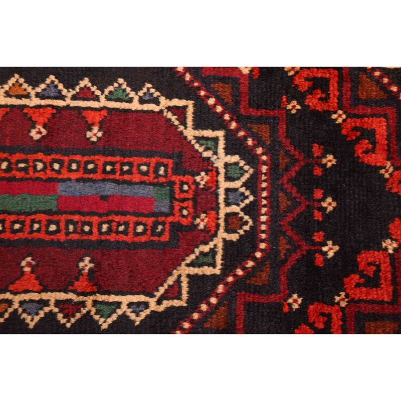 ECARPETGALLERY Hand-knotted Teimani Black, Red Wool Rug - 3'8 x 6'4