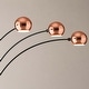 preview thumbnail 12 of 13, Orbs 5-light Dimmable LED Arch Floor Lamp with LED bulbs - Antique Brass
