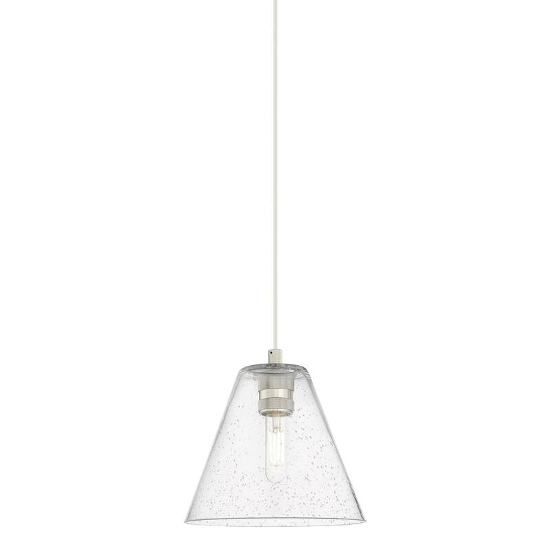 Innovations Lighting 434-1P-11-8 Crown Point Pendant Crown Point 8" - Polished Nickel / Seedy