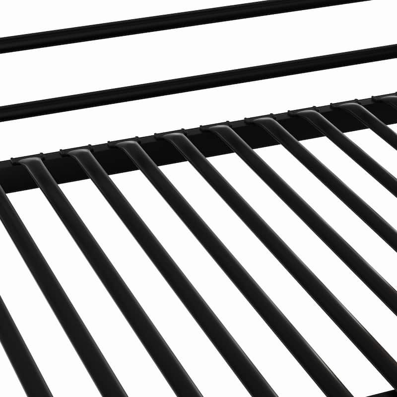 Full XL Over Queen Size Metal Bunk Bed with Safety Guard Rails, Industrial Detachable Design