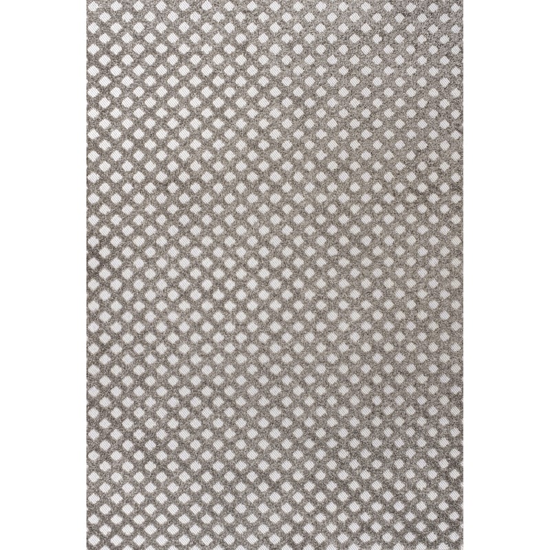 JONATHAN Y Citta High-Low Pile Mini-Diamond Trellis Indoor/Outdoor Area Rug - 4 X 6 - Dark Gray/Ivory
