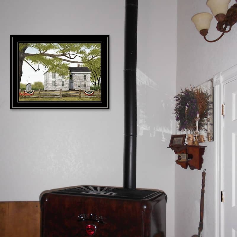 TrendyDecor4U Farmhouse "Sweet Summertime House" Framed Print Wall Art by Billy Jacobs