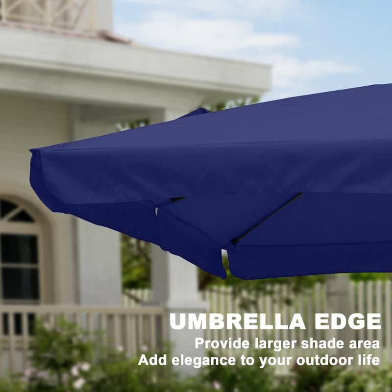 Clihome 10' x 8' Patio Square Market Umbrella with Skirted Canopy