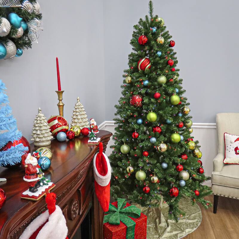 National Tree Company 6.5 ft. North Valley Spruce Tree with Multicolor Lights - 6.5 Foot