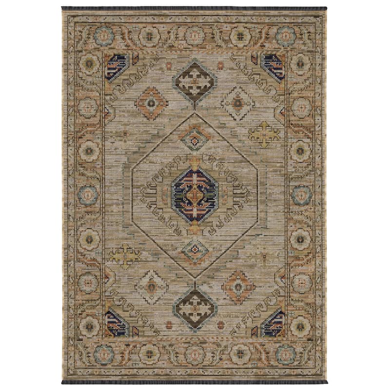 Landon Traditional Medallion Wool Blend Area Rug