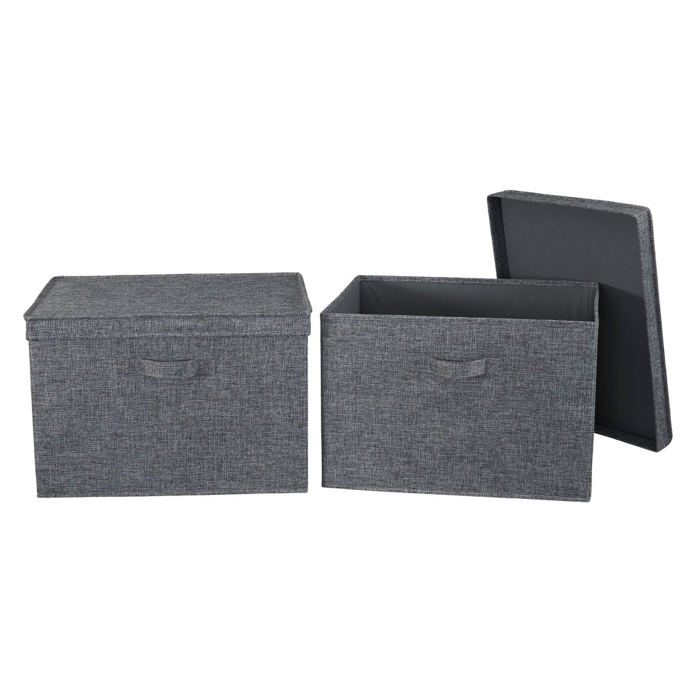Household Essentials Wide Storage Box with Lid Box, Set of 2