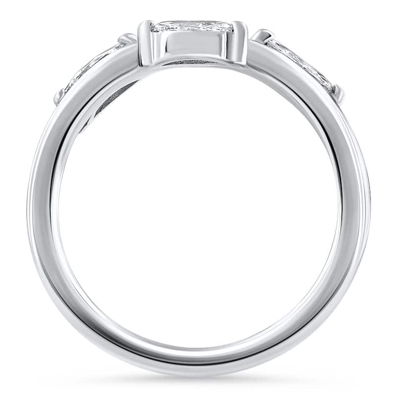 1/2Ct Marquise Diamond Contour Wedding Guard Ring Womens Band Gold Lab Grown