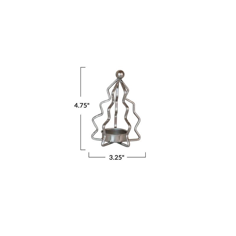Compact Metal Tree Shaped Tealight Holder