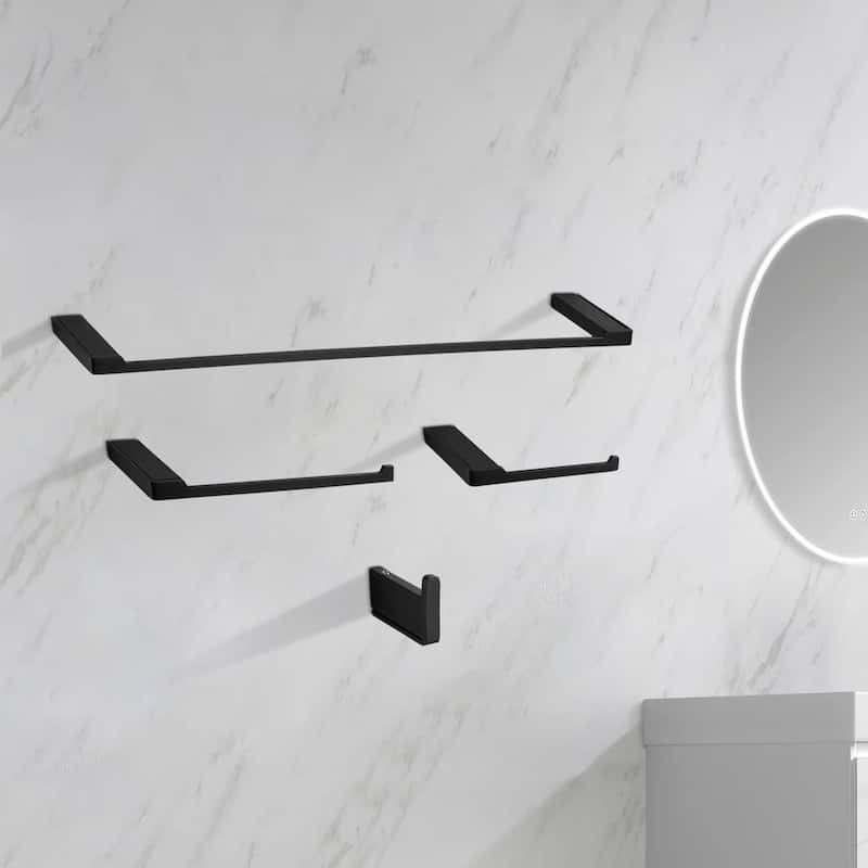 4 - Piece Bathroom Hardware Set - Black