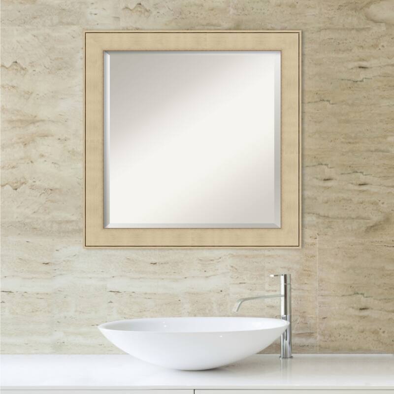 Beveled Bathroom Wall Mirror - Classic Honey Silver Frame - Classic Honey Silver