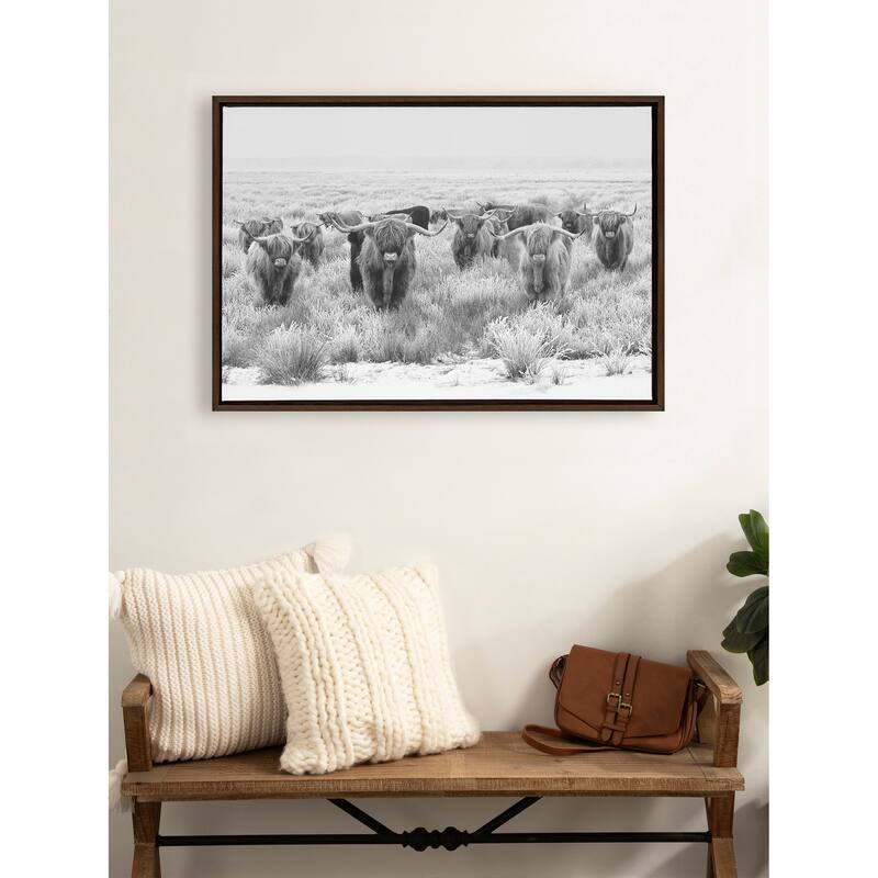Kate and Laurel Sylvie Cow Herd Canvas by The Creative Bunch Studio