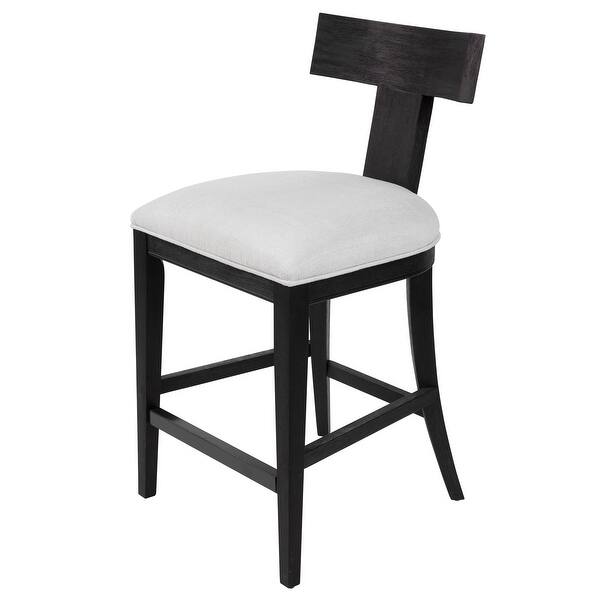 slide 2 of 6, Uttermost Idris Charcoal Black Modern Wood Counter Stool - 38" H