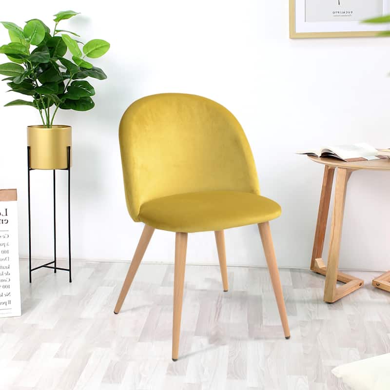 HomyLin Modern Upholstered Fabric Dining Chair Mid Back Armless