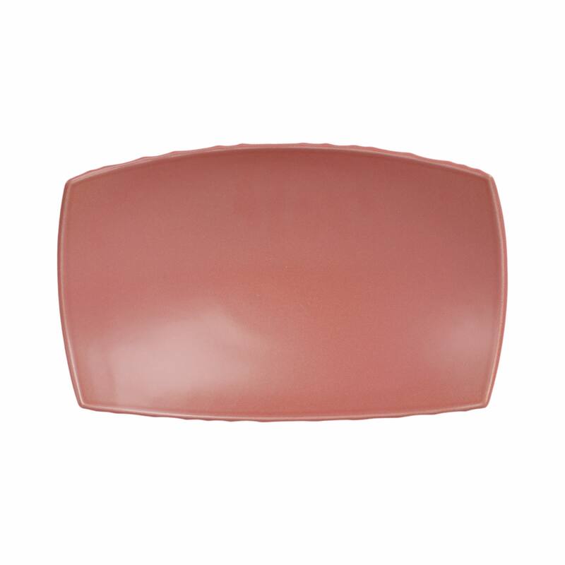 Ceramic Porcelain Modern Decorative Tray - Red, 17" - 17.0"