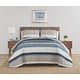 preview thumbnail 1 of 13, Nautica Ridgeport Cotton Reversible Blue Quilt Set