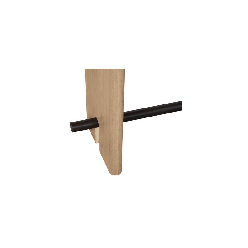 NADAAL STUDIOS Thornefield Console Table, Bullnose Edge Oak with Metal Spreader Bar, Natural Finish