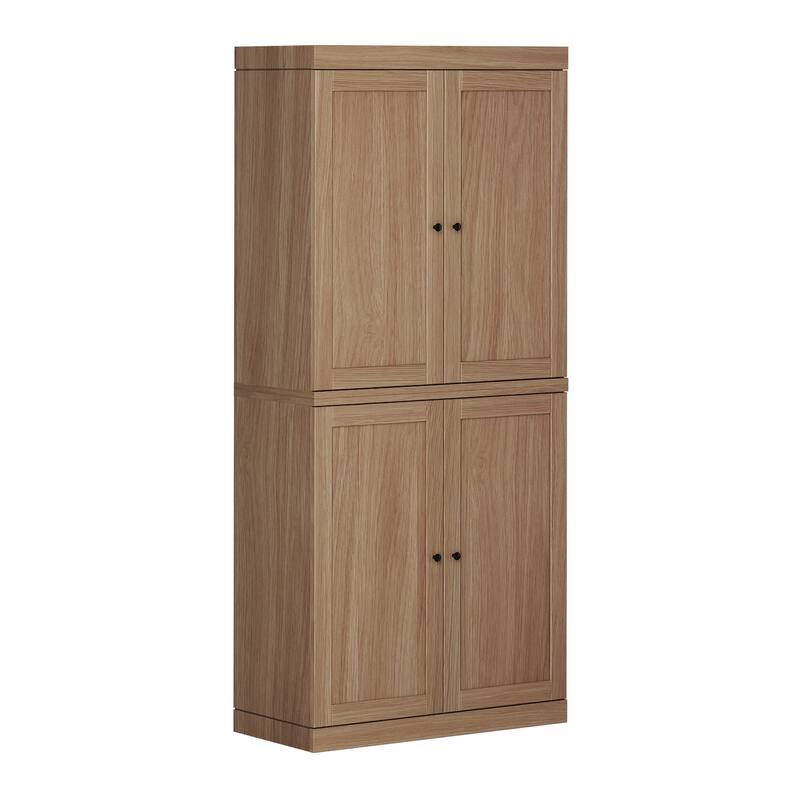 Palace Imports Premium 100% Solid European Oak Hardwood Modular Dining Room Cabinet with Shaker Doors - 32" Wide, 71.5" Tall