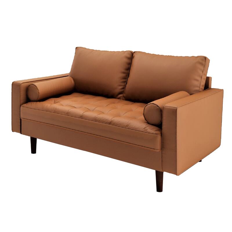 US Pride Mid-century Modern Loveseat - Brown