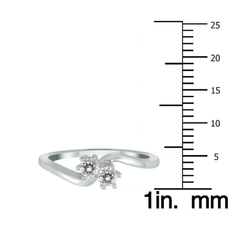 Marquee 1/4 Carat TW Two Stone Diamond Ring in 10K White Gold