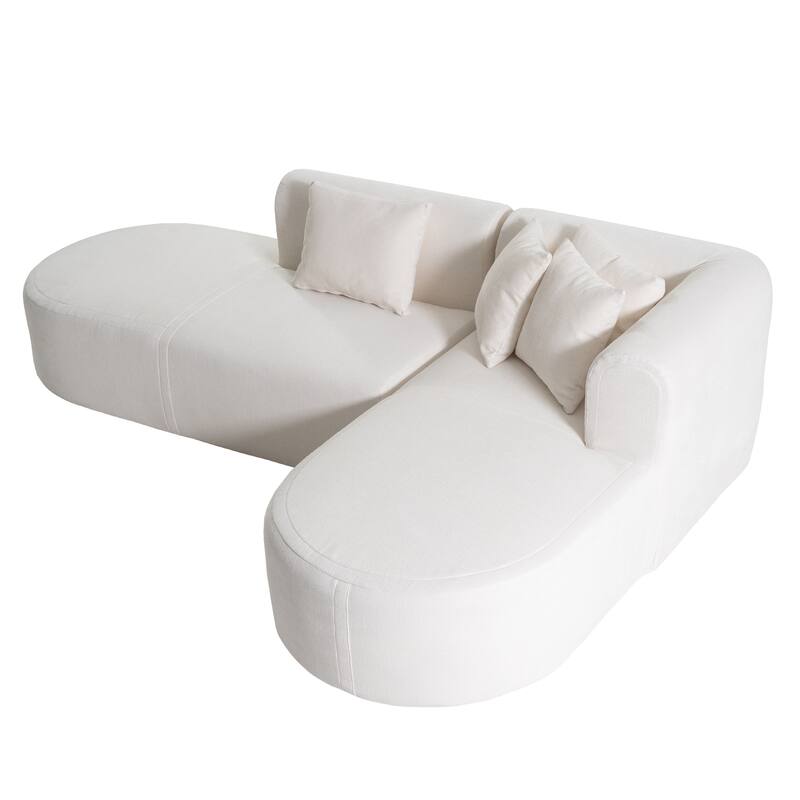 Christopher Knight Home - Mirod Stylish Curved Corner Sofa with Wide Stitching and Plush Cushions for Ultimate Relaxation