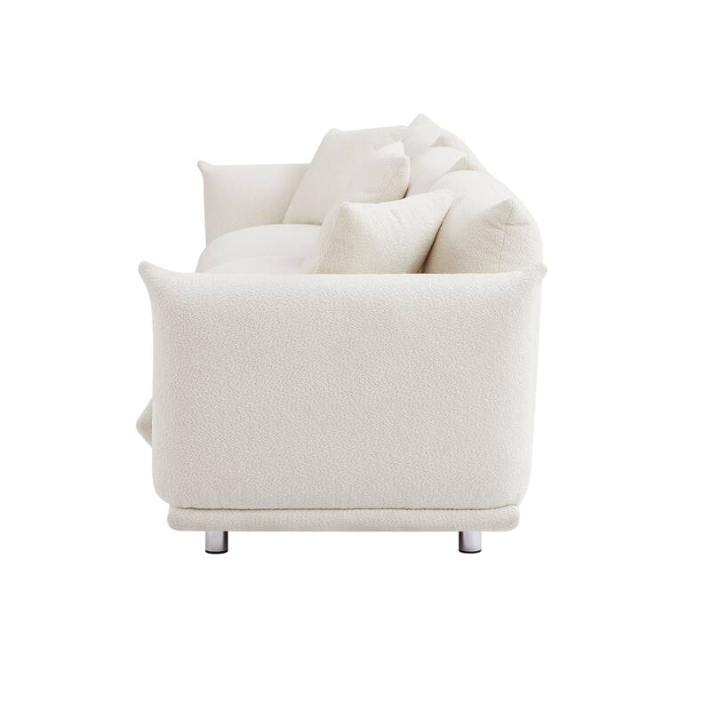 Modern 111" Oversized 3-seater Sofa with Metal Legs and Solid Wood Frame for Living Room