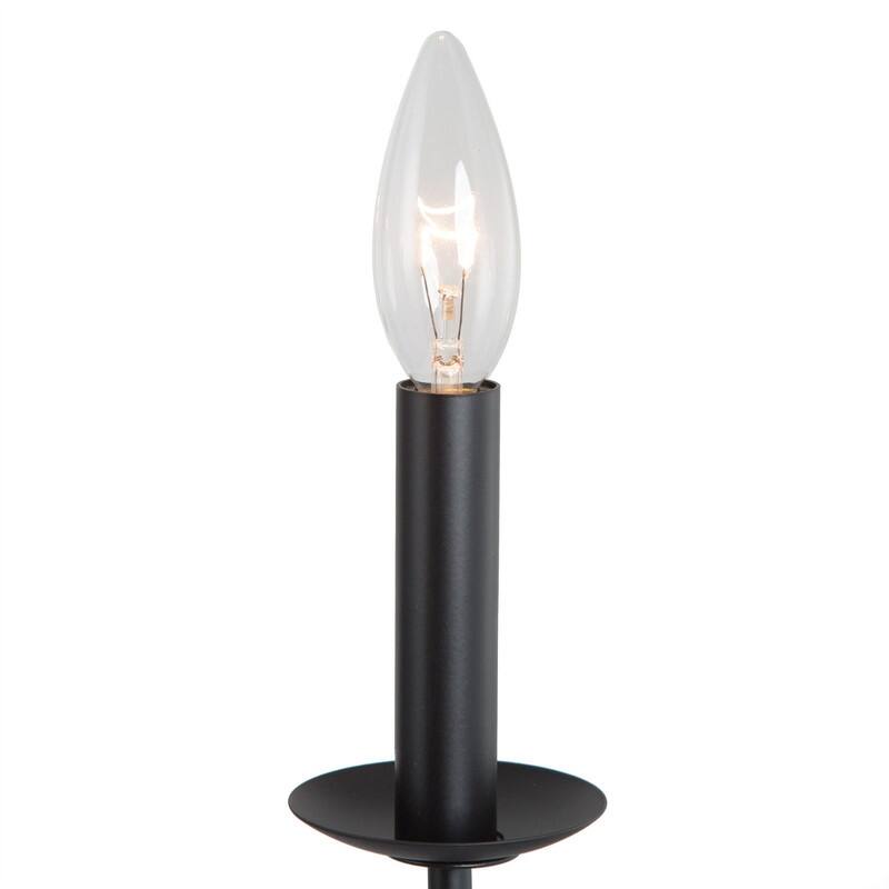 Modern Farmhouse 5-light Metal Black Chandelier Crystal Ceiling Lights for Dining Room - D 24.5" x H 21.6"