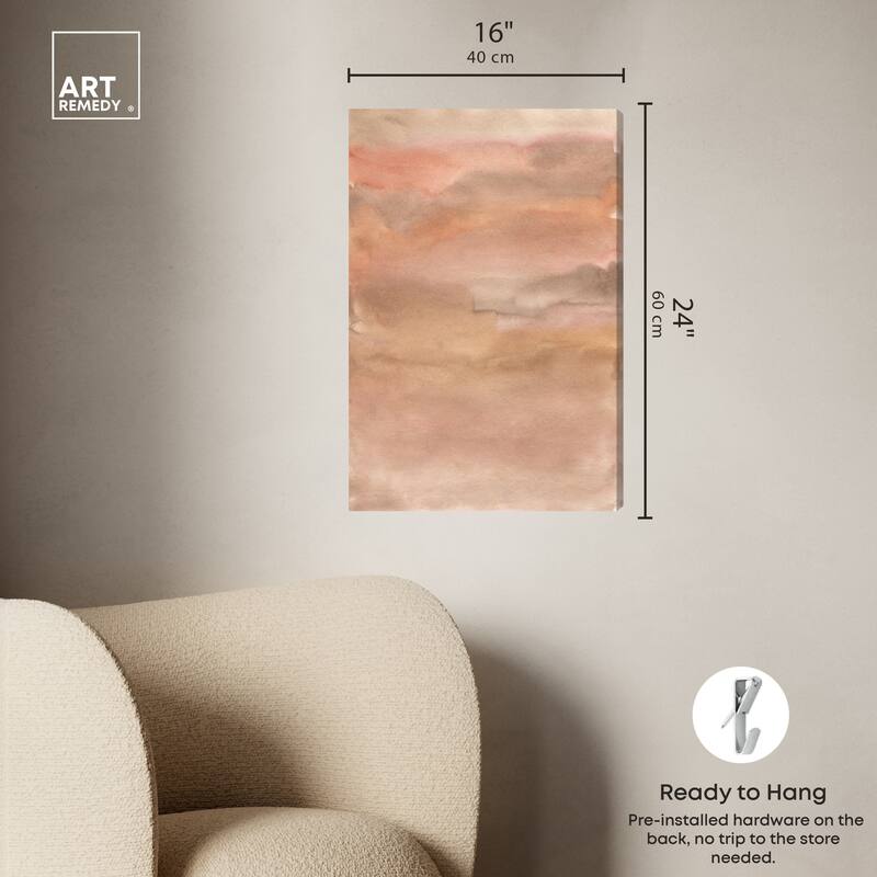 Art Remedy Sienna Pigments Blend Gallery Wrapped Boho Abstract 1 Piece Canvas Wall Art