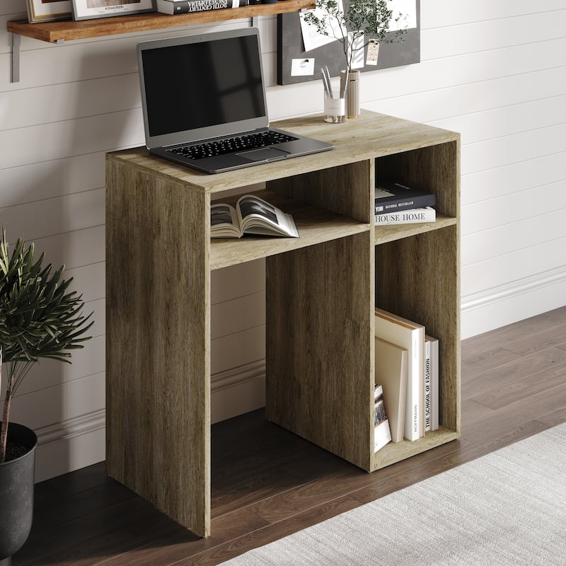 CraftPorch Classic Writing Table with Shelf Cabinet