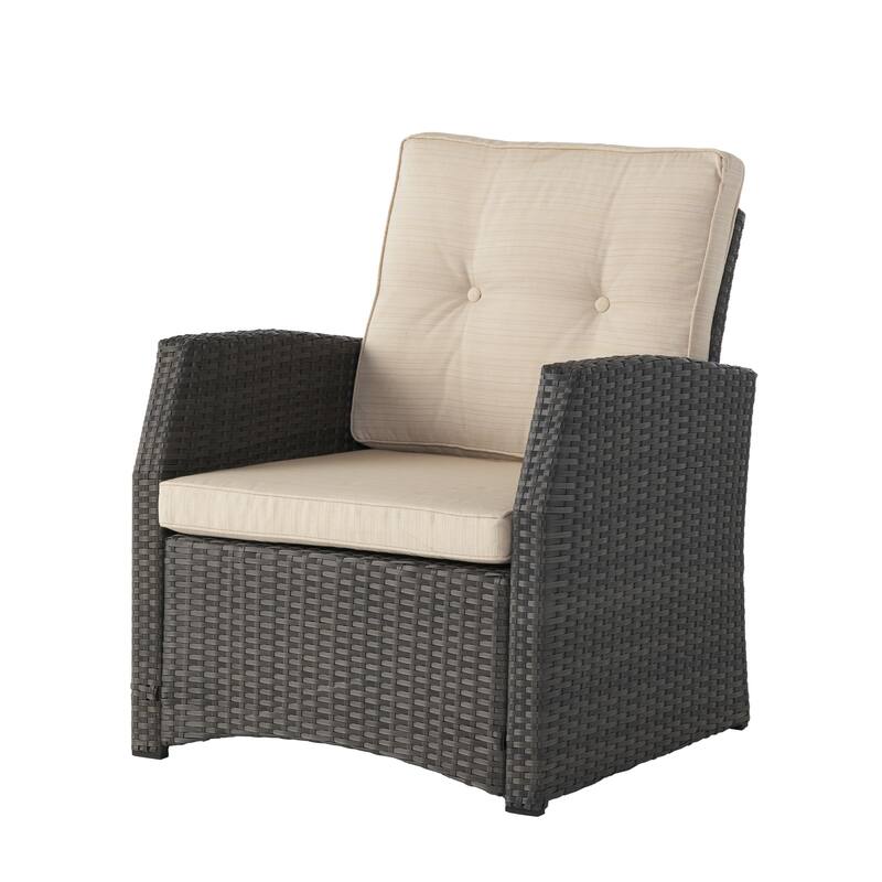 Roomfitters St Marta Outdoor Wicker Single Sofa Chair with Water Resistant Cushions, Patio Armchair - Single Unit