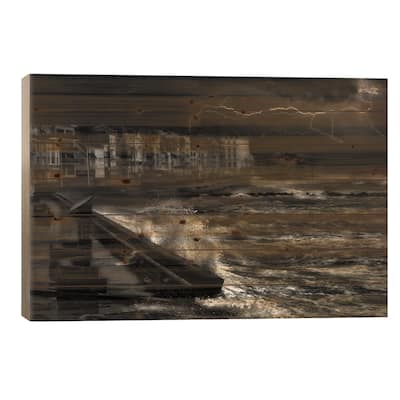 Dark Stormy Evening In Normandy Print On Wood by Yvette Depaepe - Multi-Color