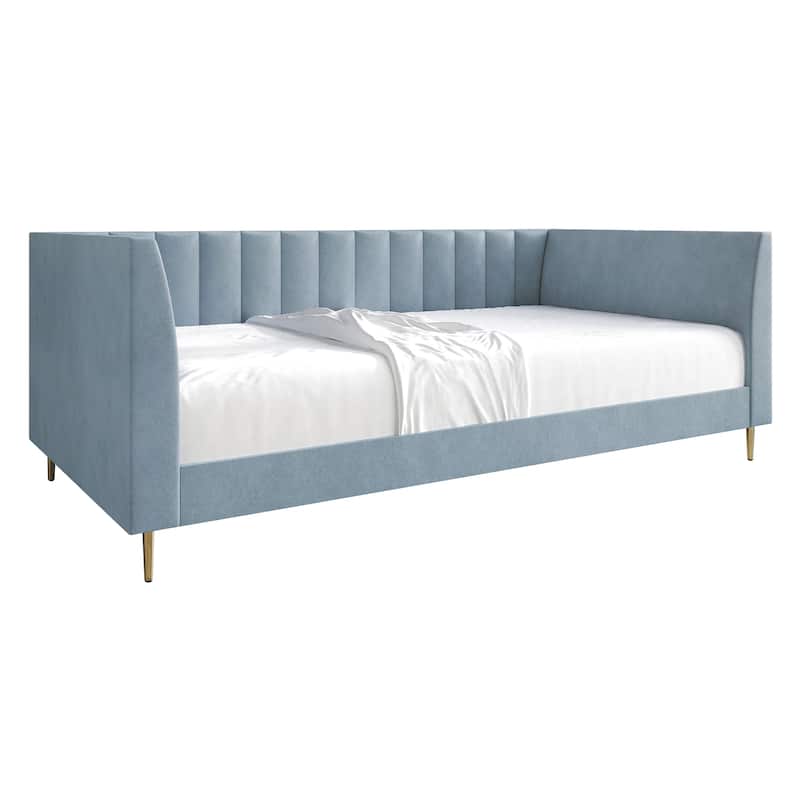 CraftPorch Luxury Twin Size Upholstered Daybed - Light Blue