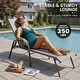 preview thumbnail 50 of 62, Set of 4 Lounge Chairs Outdoor Chaise Lounge with Arms and Adjustable Back