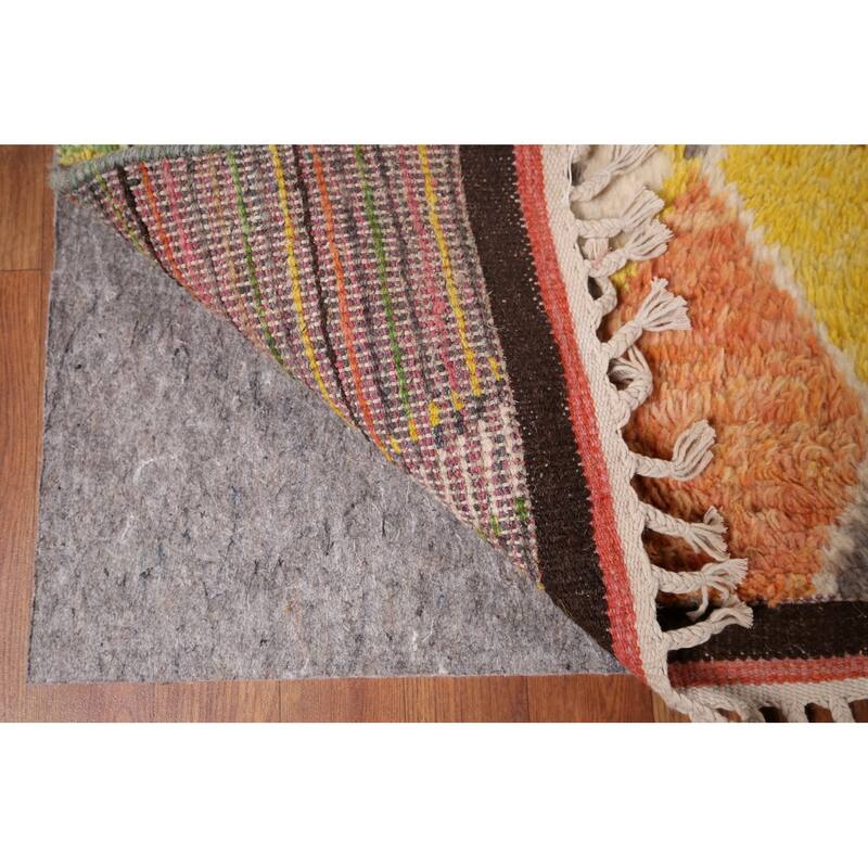 Colorful Trellis Plush Moroccan Area Rug Hand-Knotted Wool Carpet - 8'5" x 13'1"