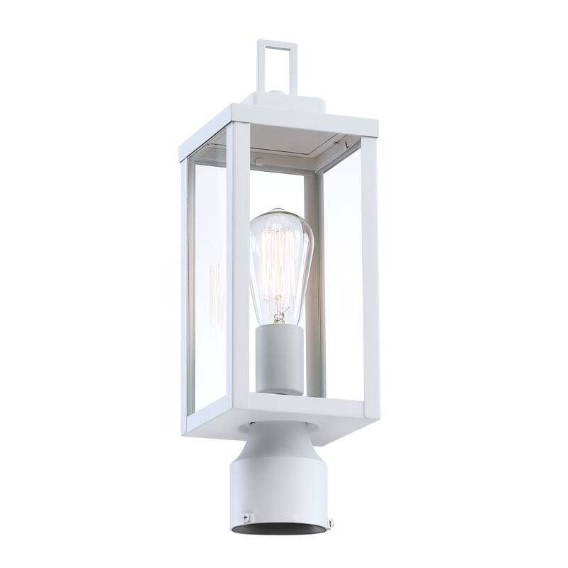 16.5" H 1-Light Black or White Outdoor Post Light Kits Head
