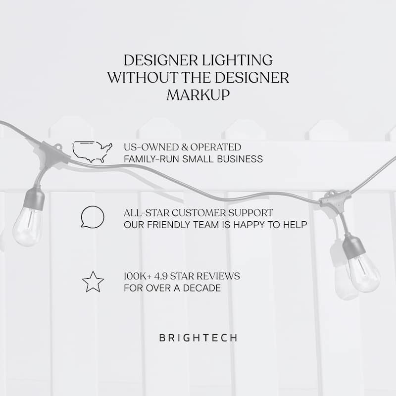 Brightech Ambience Pro 12-Light 27 ft. Outdoor Solar 1W 2700k LED G45 Globe Bulb String-Light