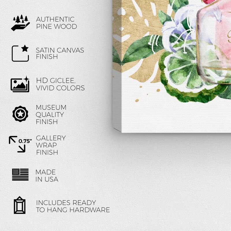 Wynwood Studio Canvas Fashion and Glam Blooming Spring Fruits Pink and Glam Wall Art Canvas Print