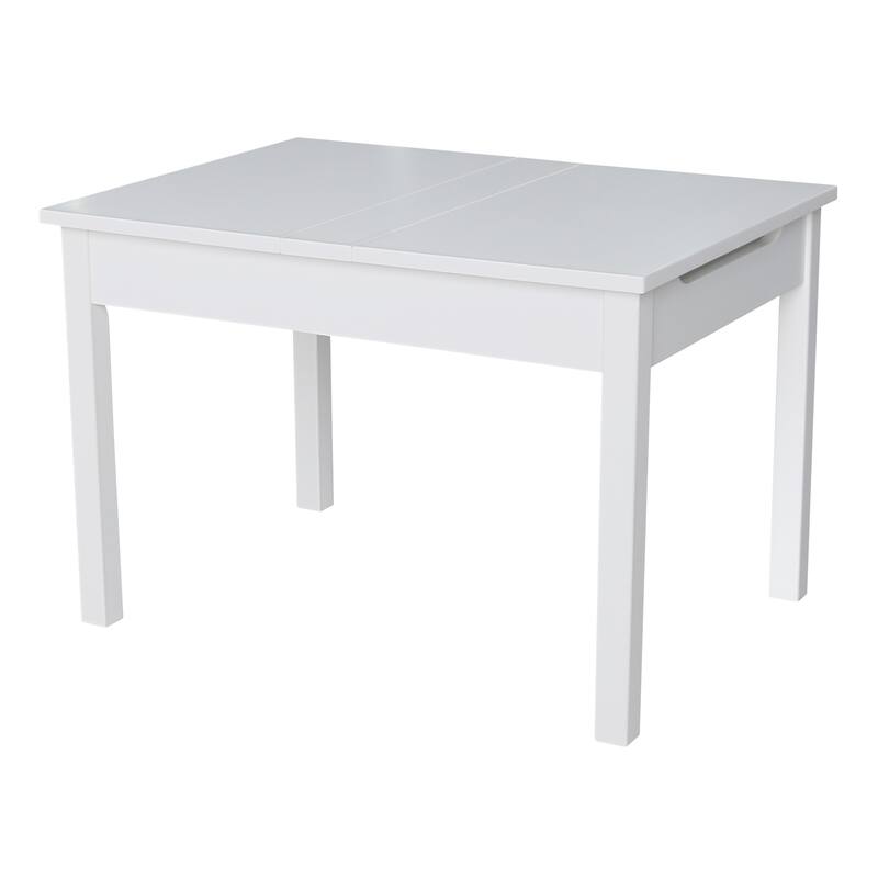 Children's Table with Lift-top Storage - White