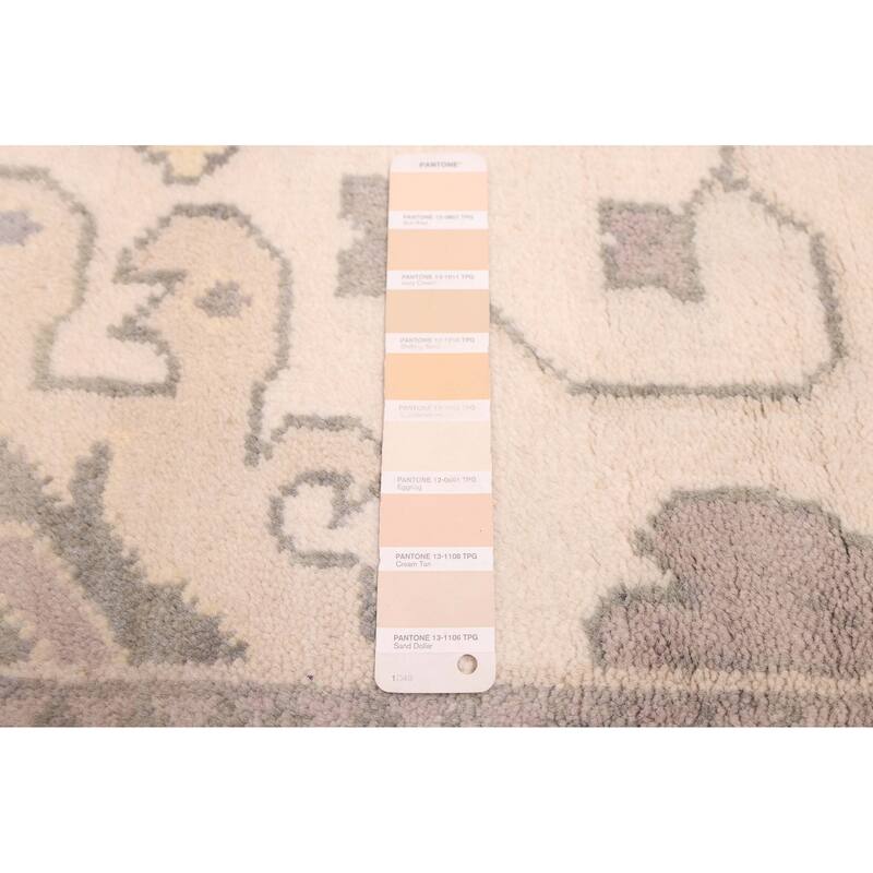 ECARPETGALLERY Hand-knotted Royal Oushak Ivory Wool Rug - 9'2 x 11'9
