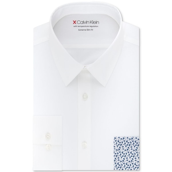 calvin klein white slim fit dress shirt