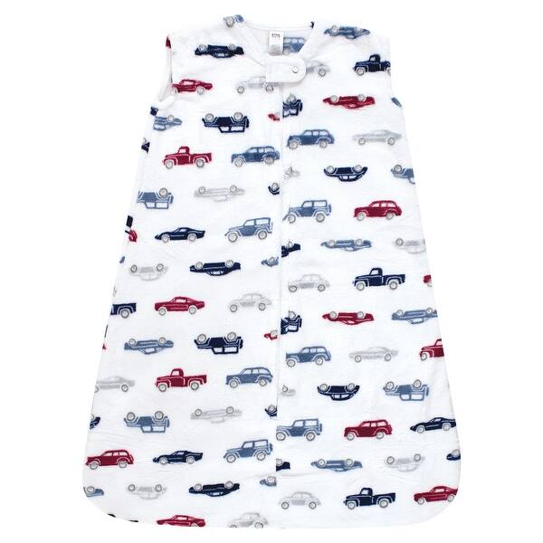 slide 1 of 1, Hudson Baby Infant Boy Plush Sleeping Bag, Sack, Blanket, Blue Red Cars 12-18 Months - Cars Sleeveless