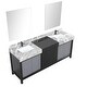 preview thumbnail 92 of 157, Lexora Zilara Bathroom Vanity Complete Set in Black and Grey with Faucet