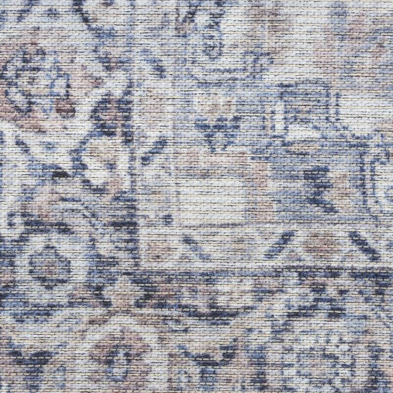 Power Loomed Distressed Floral Traditional Low Pile Area Rug - 136' X '102' X '0.25