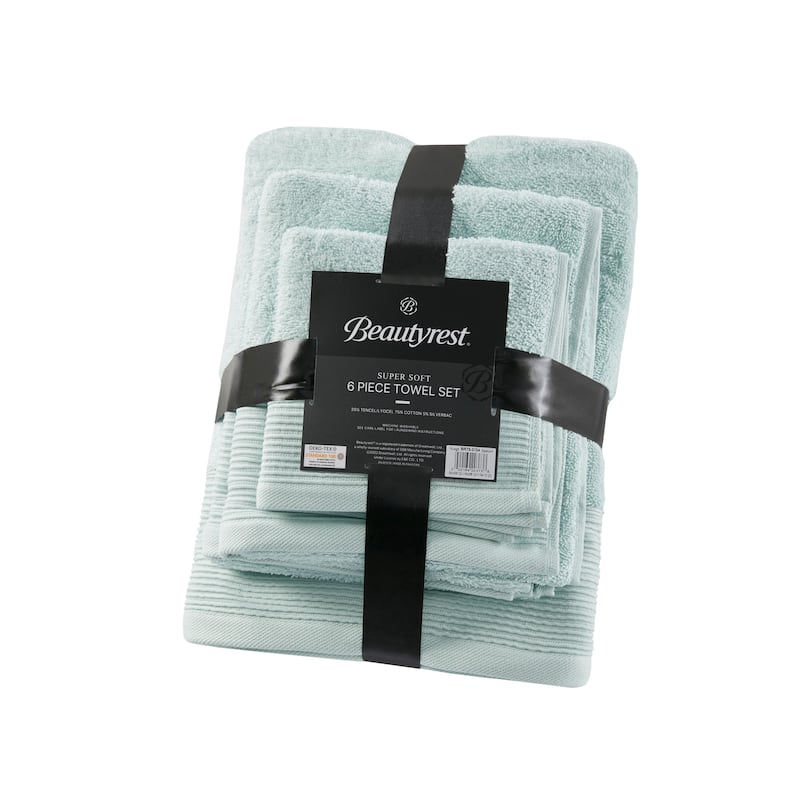 Beautyrest Nuage Cotton Tencel Blend Antimicrobial 6 Piece Towel Set