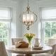 preview thumbnail 5 of 25, LALUZ Modern 3-Light Black Gold Chandelier Frosted Glass Kitchen Island Light