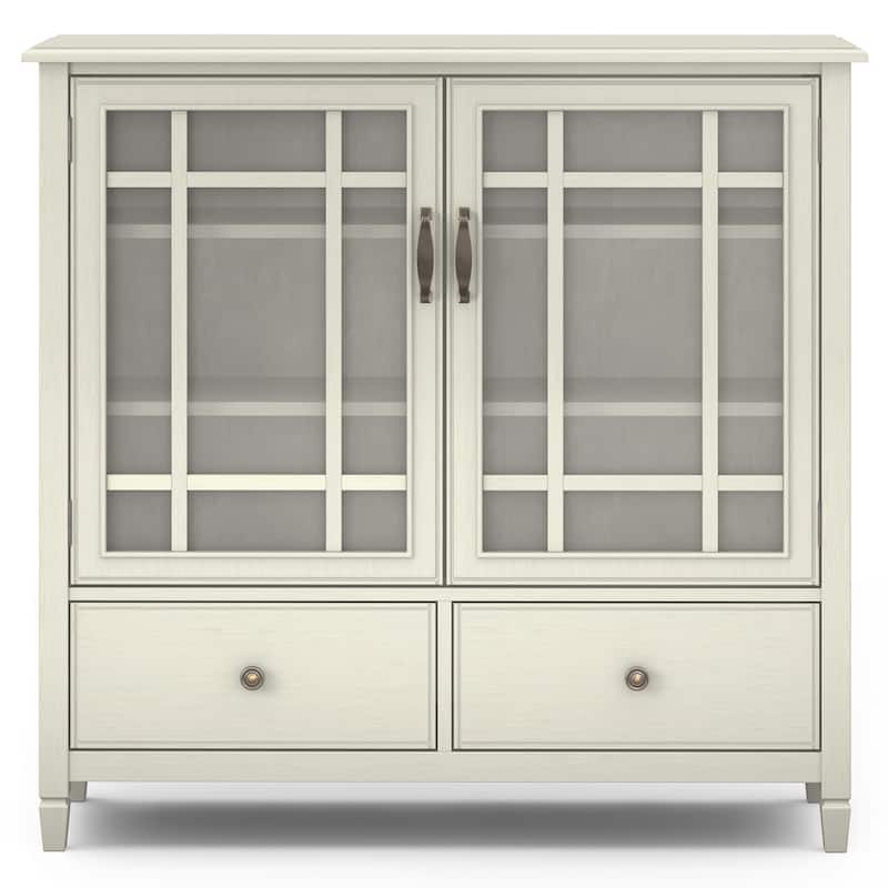 WYNDENHALL Hampshire SOLID WOOD 46 inch Wide Traditional Tall Storage Cabinet - 46"w x 17"d x 46"h