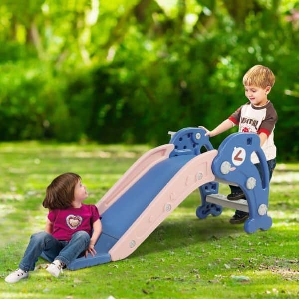 slide 2 of 30, 3 in 1 Kids Climber and Slide blue+pink+gray