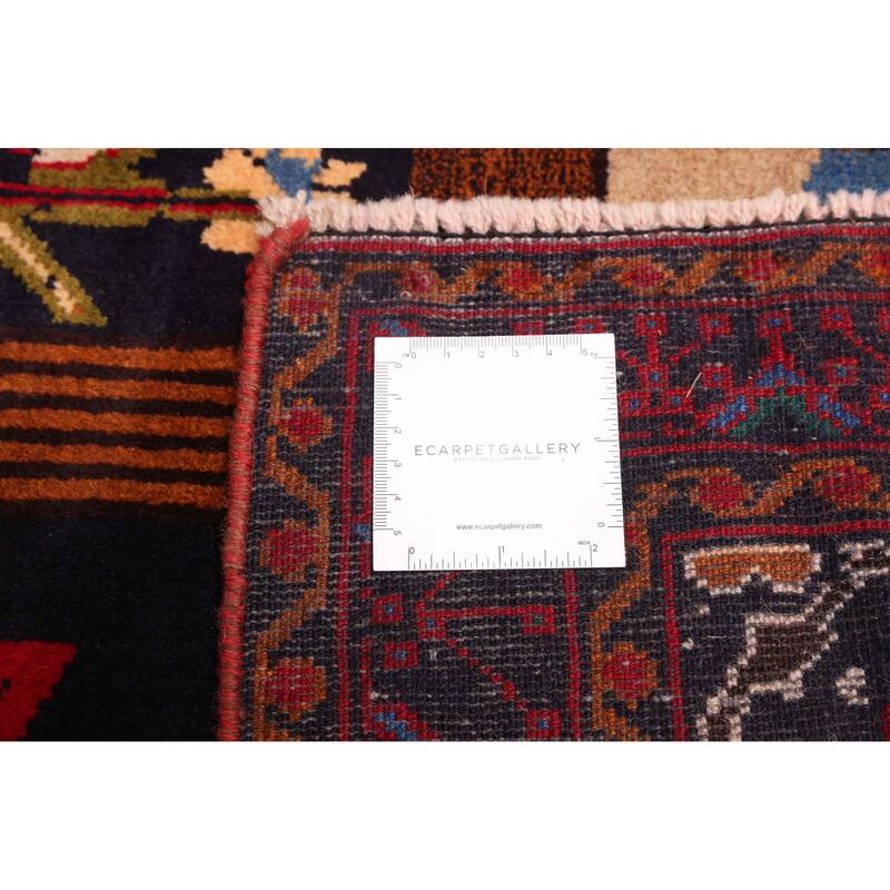 ECARPETGALLERY Hand-knotted Teimani Dark Navy, Red Wool Rug - 3'7 x 6'4